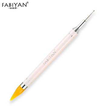 Двойна глава Nail Art Wax Picker Picking Up Rhinestone Metal Crystal Bead Stud Dotting Pen Pencil Brush Decoration Инструмент за маникюр