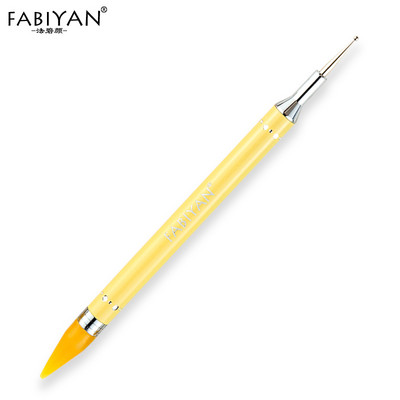 Dubultgalvas nagu mākslas vaska savācējs, kas paņem Rhinestone Metal Crystal Bead Stud punktveida pildspalvu zīmuļu suku dekorēšanai manikīra rīks