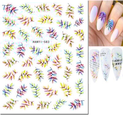 3d Naljepnice za nokte Ljeto Tropsko kokosovo stablo Palme Lišće Ljepljivi klizači Naljepnice za nokte Ukrasi za vrhove noktiju Ljepota