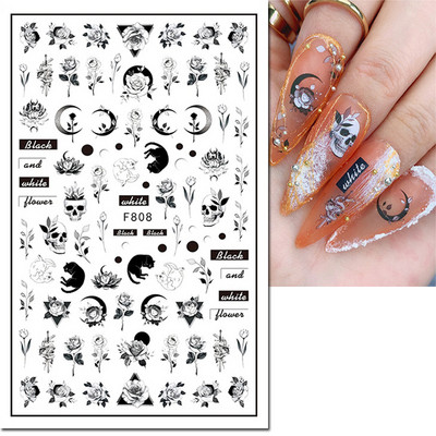 3d Naljepnice za nokte Ljeto Tropsko kokosovo stablo Palme Lišće Ljepljivi klizači Naljepnice za nokte Ukrasi za vrhove noktiju Ljepota