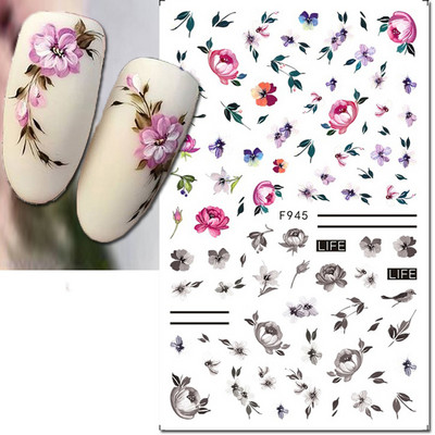 3d Naljepnice za nokte Ljeto Tropsko kokosovo stablo Palme Lišće Ljepljivi klizači Naljepnice za nokte Ukrasi za vrhove noktiju Ljepota