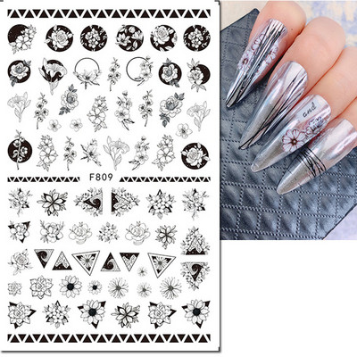 3d Naljepnice za nokte Ljeto Tropsko kokosovo stablo Palme Lišće Ljepljivi klizači Naljepnice za nokte Ukrasi za vrhove noktiju Ljepota