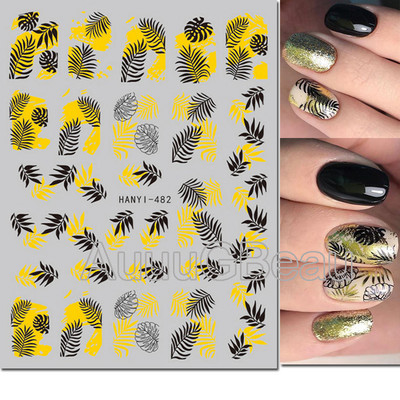3d Naljepnice za nokte Ljeto Tropsko kokosovo stablo Palme Lišće Ljepljivi klizači Naljepnice za nokte Ukrasi za vrhove noktiju Ljepota
