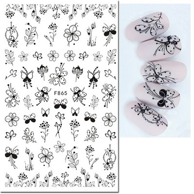 3d Naljepnice za nokte Ljeto Tropsko kokosovo stablo Palme Lišće Ljepljivi klizači Naljepnice za nokte Ukrasi za vrhove noktiju Ljepota