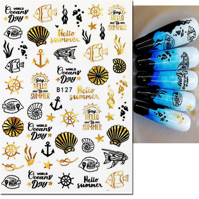 3d Naljepnice za nokte Ljeto Tropsko kokosovo stablo Palme Lišće Ljepljivi klizači Naljepnice za nokte Ukrasi za vrhove noktiju Ljepota