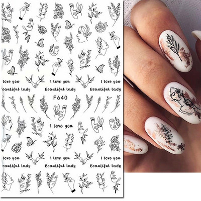 3d Naljepnice za nokte Ljeto Tropsko kokosovo stablo Palme Lišće Ljepljivi klizači Naljepnice za nokte Ukrasi za vrhove noktiju Ljepota