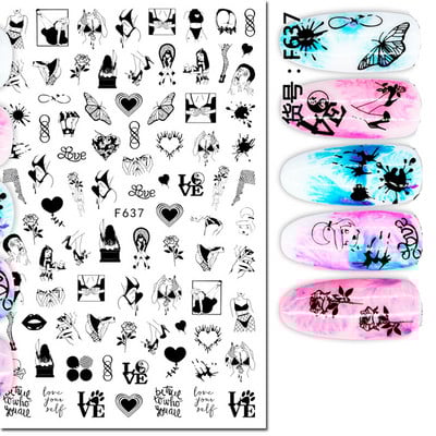 3d Naljepnice za nokte Ljeto Tropsko kokosovo stablo Palme Lišće Ljepljivi klizači Naljepnice za nokte Ukrasi za vrhove noktiju Ljepota