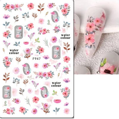 3d Naljepnice za nokte Ljeto Tropsko kokosovo stablo Palme Lišće Ljepljivi klizači Naljepnice za nokte Ukrasi za vrhove noktiju Ljepota