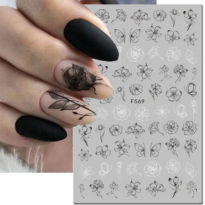 3d Naljepnice za nokte Ljeto Tropsko kokosovo stablo Palme Lišće Ljepljivi klizači Naljepnice za nokte Ukrasi za vrhove noktiju Ljepota