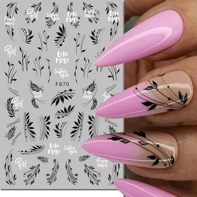 3d Naljepnice za nokte Ljeto Tropsko kokosovo stablo Palme Lišće Ljepljivi klizači Naljepnice za nokte Ukrasi za vrhove noktiju Ljepota