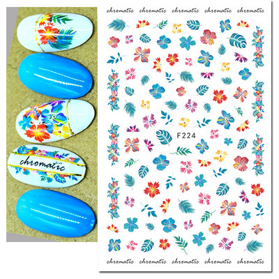 3d Naljepnice za nokte Ljeto Tropsko kokosovo stablo Palme Lišće Ljepljivi klizači Naljepnice za nokte Ukrasi za vrhove noktiju Ljepota