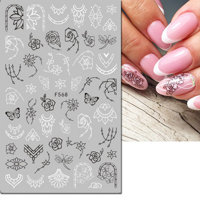 3d Naljepnice za nokte Ljeto Tropsko kokosovo stablo Palme Lišće Ljepljivi klizači Naljepnice za nokte Ukrasi za vrhove noktiju Ljepota