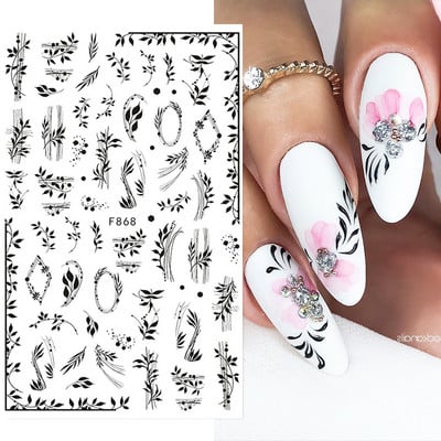 3d Naljepnice za nokte Ljeto Tropsko kokosovo stablo Palme Lišće Ljepljivi klizači Naljepnice za nokte Ukrasi za vrhove noktiju Ljepota