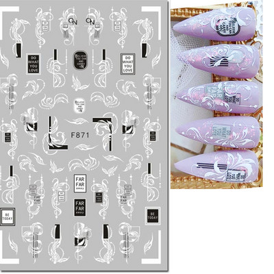 3d Naljepnice za nokte Ljeto Tropsko kokosovo stablo Palme Lišće Ljepljivi klizači Naljepnice za nokte Ukrasi za vrhove noktiju Ljepota