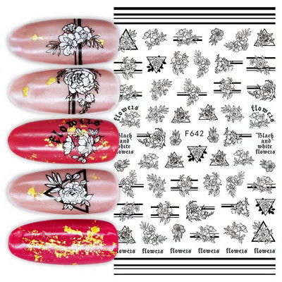 3d Naljepnice za nokte Ljeto Tropsko kokosovo stablo Palme Lišće Ljepljivi klizači Naljepnice za nokte Ukrasi za vrhove noktiju Ljepota