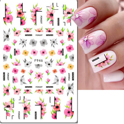 3d Naljepnice za nokte Ljeto Tropsko kokosovo stablo Palme Lišće Ljepljivi klizači Naljepnice za nokte Ukrasi za vrhove noktiju Ljepota