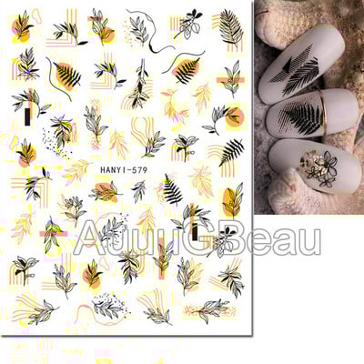 3d Naljepnice za nokte Ljeto Tropsko kokosovo stablo Palme Lišće Ljepljivi klizači Naljepnice za nokte Ukrasi za vrhove noktiju Ljepota