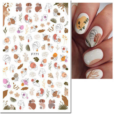 3d Naljepnice za nokte Ljeto Tropsko kokosovo stablo Palme Lišće Ljepljivi klizači Naljepnice za nokte Ukrasi za vrhove noktiju Ljepota