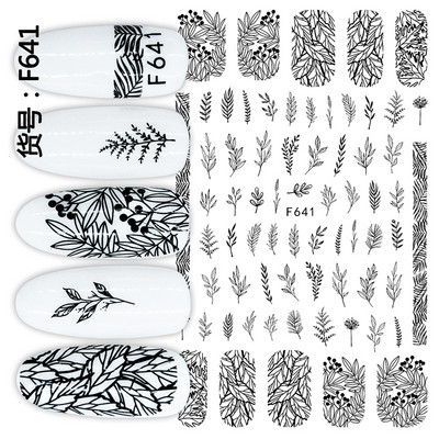 3d Naljepnice za nokte Ljeto Tropsko kokosovo stablo Palme Lišće Ljepljivi klizači Naljepnice za nokte Ukrasi za vrhove noktiju Ljepota