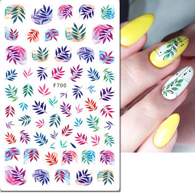 3d Naljepnice za nokte Ljeto Tropsko kokosovo stablo Palme Lišće Ljepljivi klizači Naljepnice za nokte Ukrasi za vrhove noktiju Ljepota