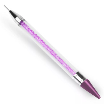 Voštana olovka s kristalnom drškom koja se koristi za ukrašavanje noktiju Dvostruka glava Akrilna metalna olovka za točkice Nokti Manikura DIY svrdlo