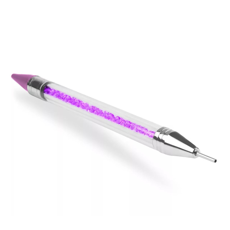 Voštana olovka s kristalnom drškom koja se koristi za ukrašavanje noktiju Dvostruka glava Akrilna metalna olovka za točkice Nokti Manikura DIY svrdlo