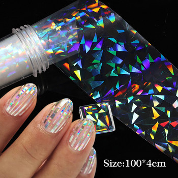 Aurora Chrome Nail Heart Foil Effect Стикери за нокти Water Ripple Water Ripple Мраморни маникюри Transfer Decals Nail Art Decor