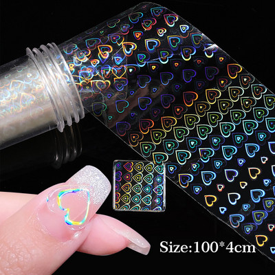 Αυτοκόλλητα νυχιών Aurora Chrome Nail Heart Foil Effect Αυτοκόλλητα νυχιών Water Ripple Water Ripple Μαρμάρινο Μανικιούρ Μεταφορά Αυτοκόλλητα Nail Art Decor