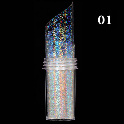 Aurora krom za nokte s efektom folije u obliku srca Naljepnice za nokte Vodena valovitost Vodena valovita mramorna manikura Transfer naljepnice Nail Art Decor