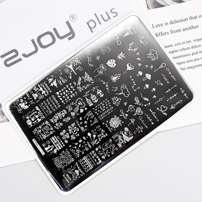 1Gb Burtu un ciparu nagu mākslas štancēšanas plāksnes veidne apzīmogotām liesmas lapām ģeometriskā dizaina nagiem attēlu drukāšanas rīki 12*6 cm