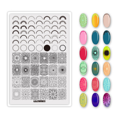 1Gb Burtu un ciparu nagu mākslas štancēšanas plāksnes veidne apzīmogotām liesmas lapām ģeometriskā dizaina nagiem attēlu drukāšanas rīki 12*6 cm