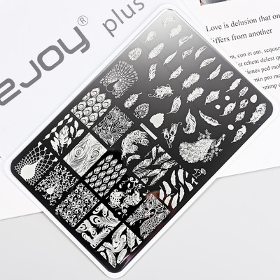 1Gb Burtu un ciparu nagu mākslas štancēšanas plāksnes veidne apzīmogotām liesmas lapām ģeometriskā dizaina nagiem attēlu drukāšanas rīki 12*6 cm