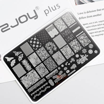 1Gb Burtu un ciparu nagu mākslas štancēšanas plāksnes veidne apzīmogotām liesmas lapām ģeometriskā dizaina nagiem attēlu drukāšanas rīki 12*6 cm