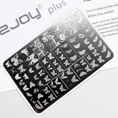 1Gb Burtu un ciparu nagu mākslas štancēšanas plāksnes veidne apzīmogotām liesmas lapām ģeometriskā dizaina nagiem attēlu drukāšanas rīki 12*6 cm