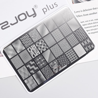 1Gb Burtu un ciparu nagu mākslas štancēšanas plāksnes veidne apzīmogotām liesmas lapām ģeometriskā dizaina nagiem attēlu drukāšanas rīki 12*6 cm