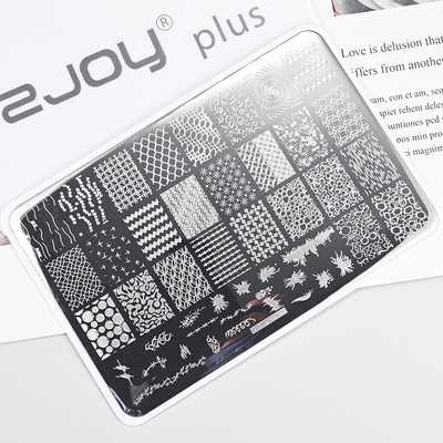 1Gb Burtu un ciparu nagu mākslas štancēšanas plāksnes veidne apzīmogotām liesmas lapām ģeometriskā dizaina nagiem attēlu drukāšanas rīki 12*6 cm