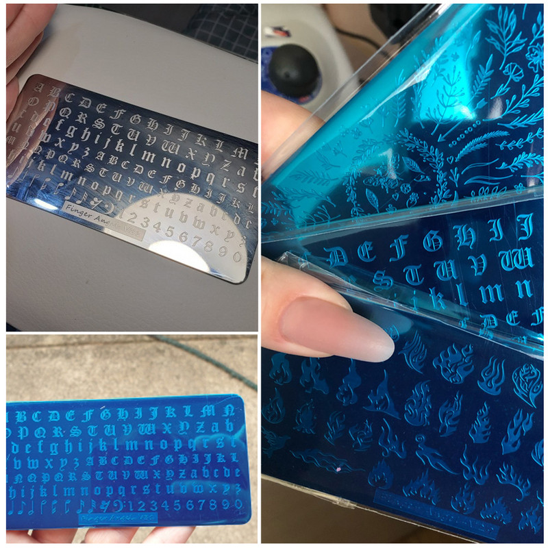 1Gb Burtu un ciparu nagu mākslas štancēšanas plāksnes veidne apzīmogotām liesmas lapām ģeometriskā dizaina nagiem attēlu drukāšanas rīki 12*6 cm