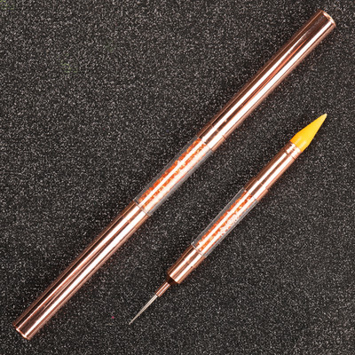 ANGNYA 1Pcs Dual Heads Nail Art Dotting Pen Bojice za nokte s metalnom drškom Rhinestones Samoljepljivi alati za manikuru Alati za odabir voska