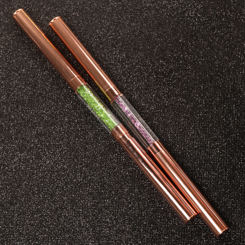 ANGNYA 1Pcs Dual Heads Nail Art Dotting Pen Bojice za nokte s metalnom drškom Rhinestones Samoljepljivi alati za manikuru Alati za odabir voska