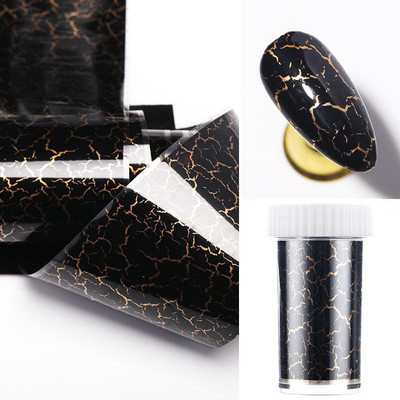 4x50 cm zvjezdasti papir Folija za prijenos noktiju Naljepnica s mrljama od neba Nail Art Black Mramor Manikura DIY Naljepnica za ukrašavanje vrhova nokta