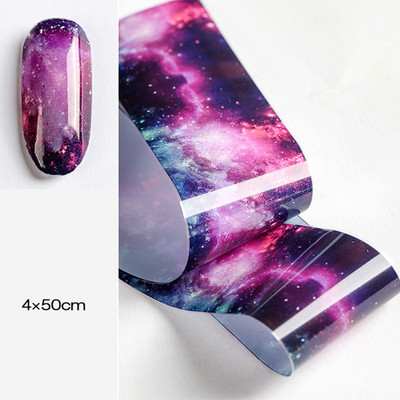 4x50 cm zvjezdasti papir Folija za prijenos noktiju Naljepnica s mrljama od neba Nail Art Black Mramor Manikura DIY Naljepnica za ukrašavanje vrhova nokta