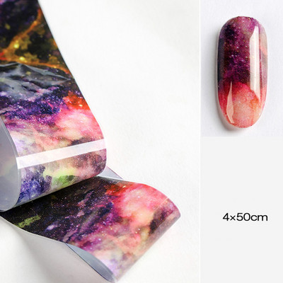 4x50 cm zvjezdasti papir Folija za prijenos noktiju Naljepnica s mrljama od neba Nail Art Black Mramor Manikura DIY Naljepnica za ukrašavanje vrhova nokta