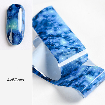 4x50 cm zvjezdasti papir Folija za prijenos noktiju Naljepnica s mrljama od neba Nail Art Black Mramor Manikura DIY Naljepnica za ukrašavanje vrhova nokta