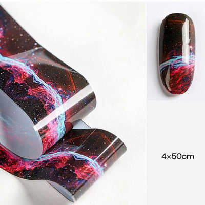 4x50 cm zvjezdasti papir Folija za prijenos noktiju Naljepnica s mrljama od neba Nail Art Black Mramor Manikura DIY Naljepnica za ukrašavanje vrhova nokta