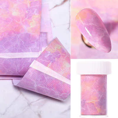 4x50 cm zvjezdasti papir Folija za prijenos noktiju Naljepnica s mrljama od neba Nail Art Black Mramor Manikura DIY Naljepnica za ukrašavanje vrhova nokta