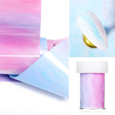 4x50 cm zvjezdasti papir Folija za prijenos noktiju Naljepnica s mrljama od neba Nail Art Black Mramor Manikura DIY Naljepnica za ukrašavanje vrhova nokta