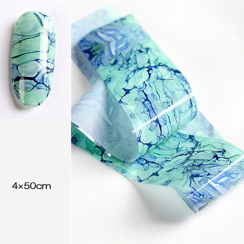 4x50 cm zvjezdasti papir Folija za prijenos noktiju Naljepnica s mrljama od neba Nail Art Black Mramor Manikura DIY Naljepnica za ukrašavanje vrhova nokta