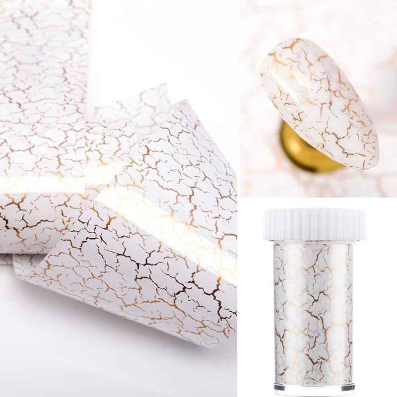 4x50 cm zvjezdasti papir Folija za prijenos noktiju Naljepnica s mrljama od neba Nail Art Black Mramor Manikura DIY Naljepnica za ukrašavanje vrhova nokta