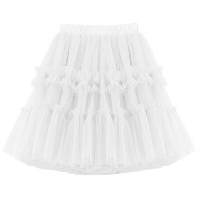 Vasaras bērnu meiteņu svārki balti rozā pelēki Grus Japonensis izšūšana balets TUTU svārki 3-8 gadu vecumam bērna dzimšanas dienas apģērbi E8008