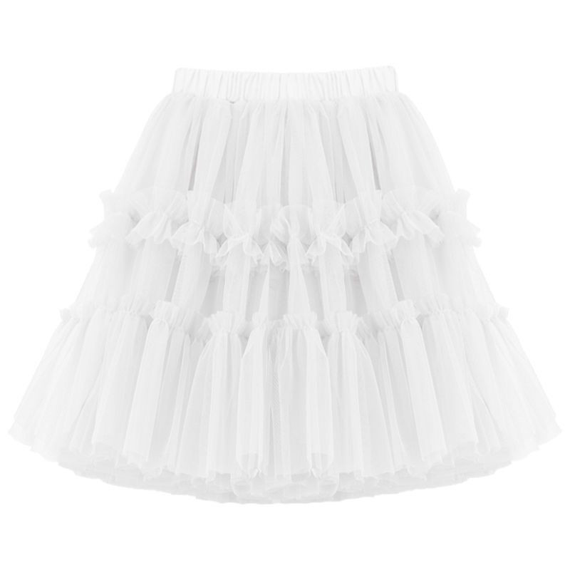 Vasaras bērnu meiteņu svārki balti rozā pelēki Grus Japonensis izšūšana balets TUTU svārki 3-8 gadu vecumam bērna dzimšanas dienas apģērbi E8008